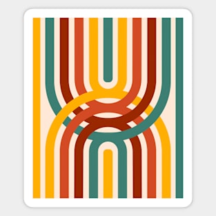 Simple Colorful Curve Line Abstract Pattern Design Magnet